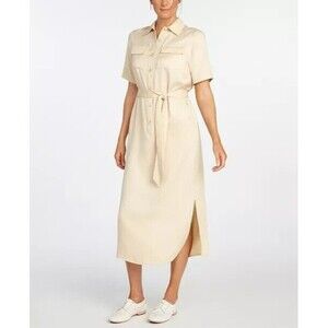 THE CAUSE COLLECTION size small Euclid Classic Shirt Dress Midi Belted utility